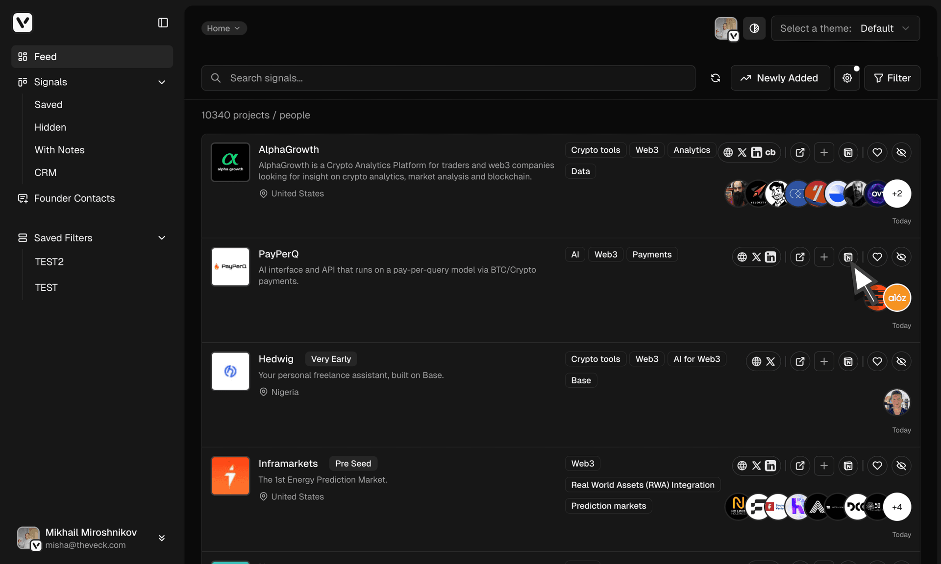 Sending projects to Notion — dark theme